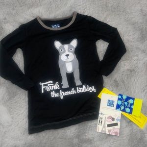 KicKee Pants Pajama Top Sz 3T Frank The French Bulldog NEW
